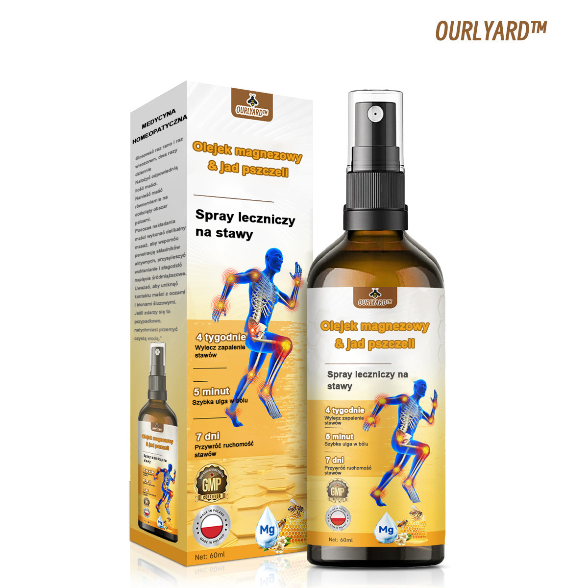 ✅Oficjalny sklep: Ouryard™ Olej magnezowy i miód w sprayu do naprawy stawów👨⚕️Zatwierdzony przez Polską Agencję Leków, Wyrobów Medycznych i Produktów Biologicznych (URPL)