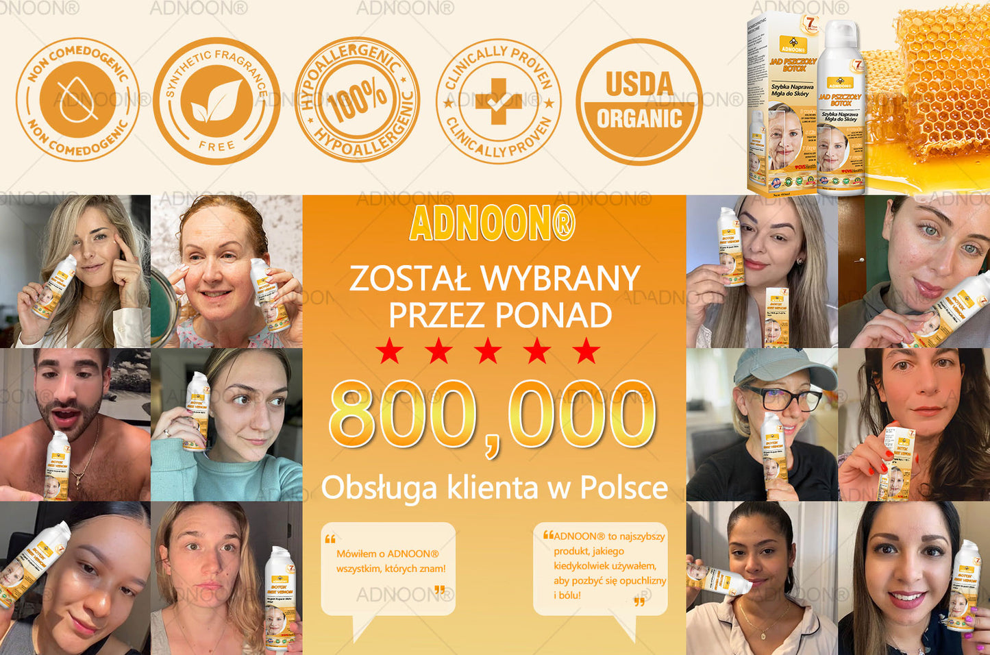 Oficjalny sklep✅: ADNOON® Botox Skin Care Spray, przeciwstarzeniowy, nawilżający, naprawczy, wyrównujący koloryt skóry, leczący trądzik i przebarwienia, usuwający brodawki i znamiona, łagodzący łuszczycę (certyfikowany przez GIS)✨