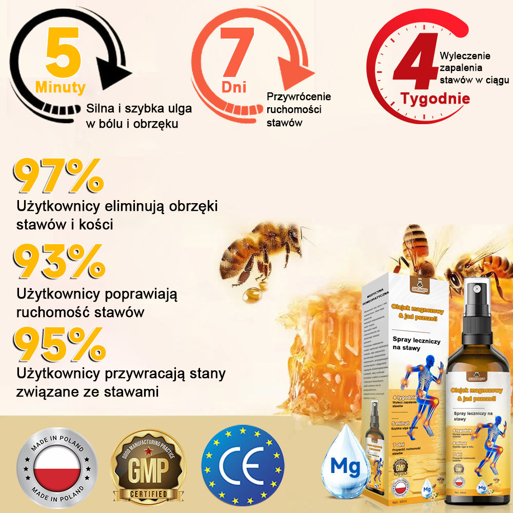 ✅Oficjalny sklep: Ouryard™ Olej magnezowy i miód w sprayu do naprawy stawów👨⚕️Zatwierdzony przez Polską Agencję Leków, Wyrobów Medycznych i Produktów Biologicznych (URPL)