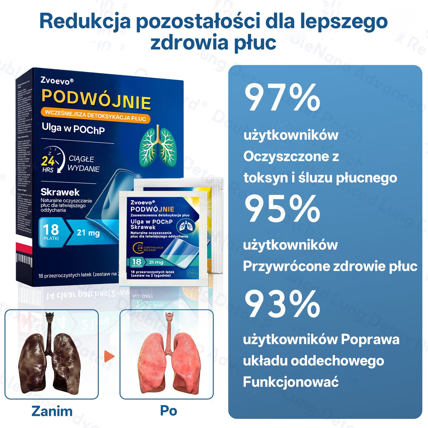 ✅🫁 Zvoevo® Podwójne Nano – Plastry na ulgę przy POChP 💝 (kaszel, świszczący oddech, duszność, flegma, zatkany nos, zapalenie oskrzeli, alergie, dyskomfort płuc)