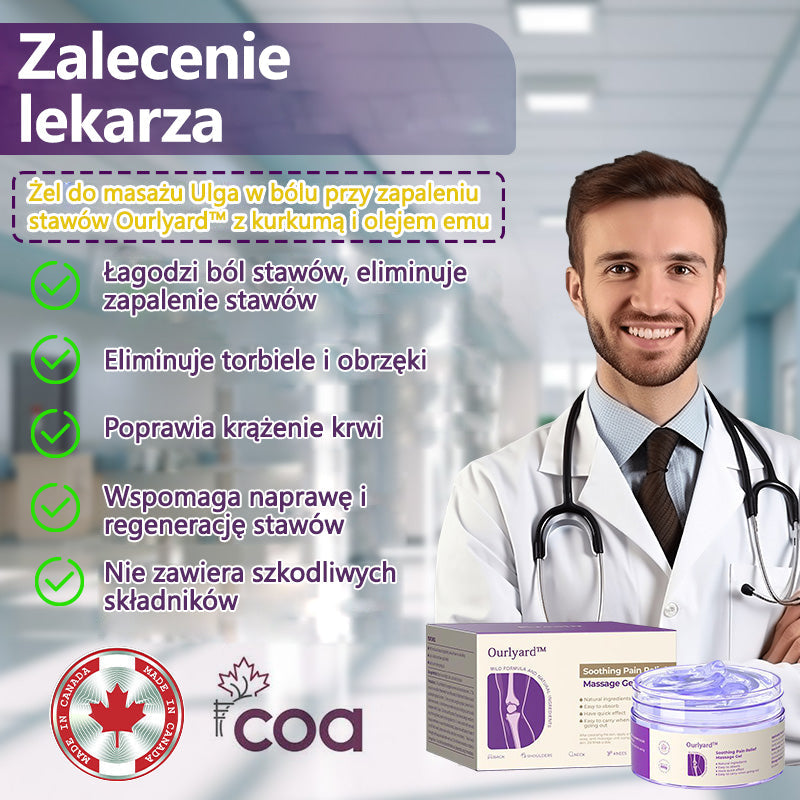 🍀🍀Oficjalny Sklep: Ourlyard™ Żel do Masażu Łagodzący Ból Artretyzmu z Kurkumą i Olejem z Emu 👨⚕️ Zatwierdzone przez Polskie Towarzystwo Ortopedyczne (PTO)