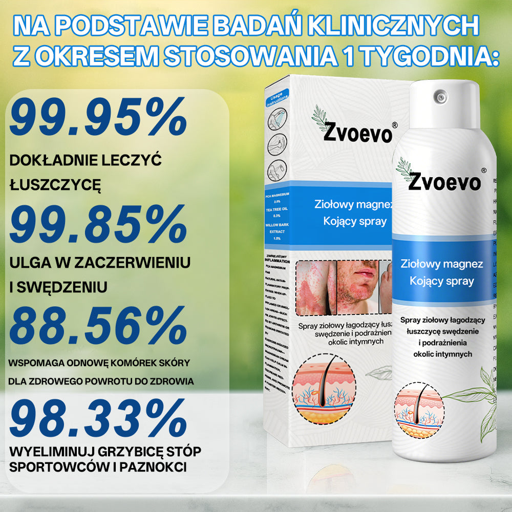 ✅ Oficjalny Sklep: Zvoevo® Magnezowy Ziołowy Spray na Łuszczycę ⚕️ Certyfikowany przez FDA (Łagodzi łuszczycę i egzemę, poprawia infekcje bakteryjne w okolicach intymnych, leczy trądzik i brodawki, łagodzi ból stawów i ból neuropatyczny)
