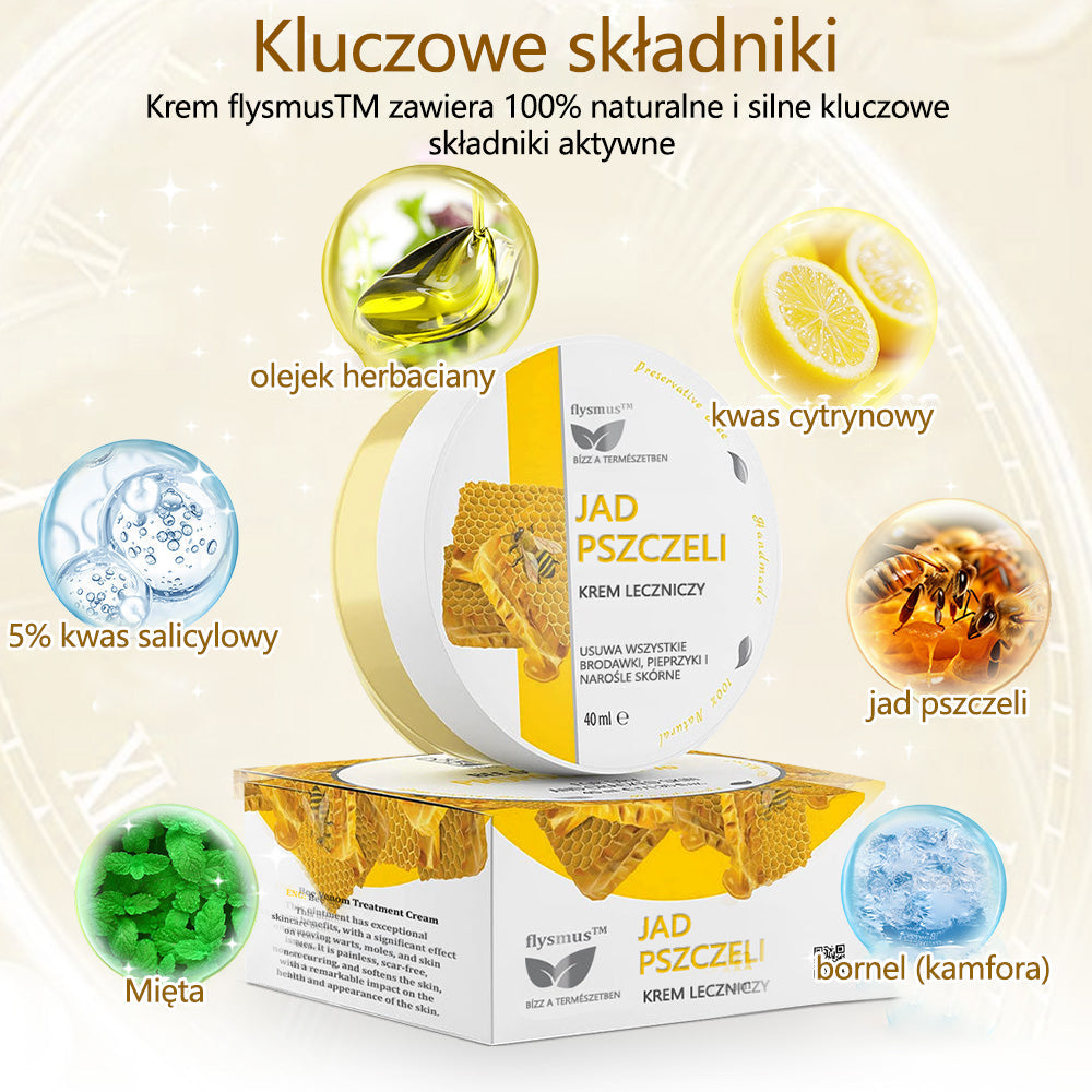 ✅flysmus™ Krem Leczniczy z Jadem Pszczelim🐝: Leczenie egzemy, łuszczycy, trądziku, trądziku różowatego, infekcji grzybiczych, brodawek