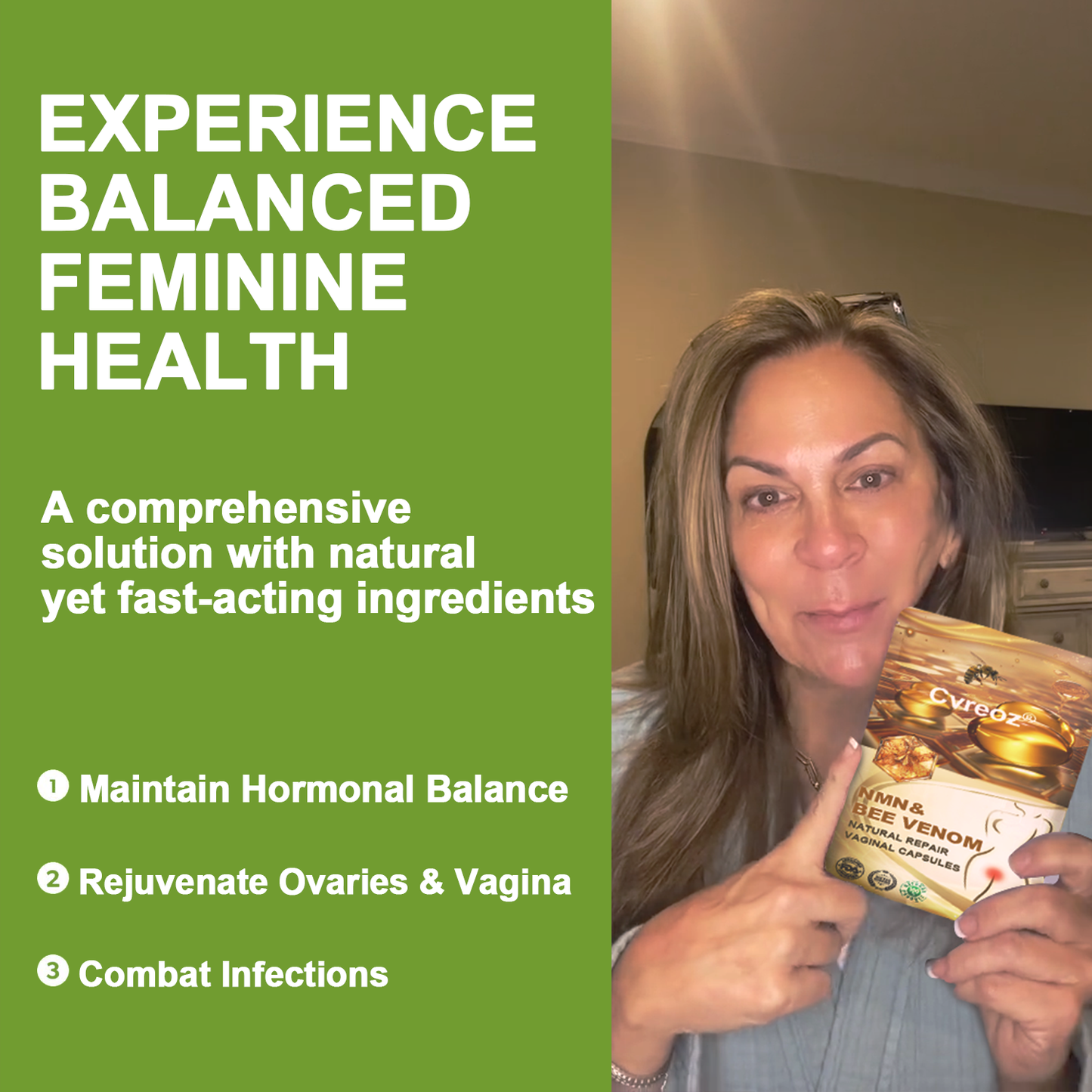 Cvreoz® Bee Venom NMN Natural Repair Vaginal Capsules [For all vaginal and hormonal problems]