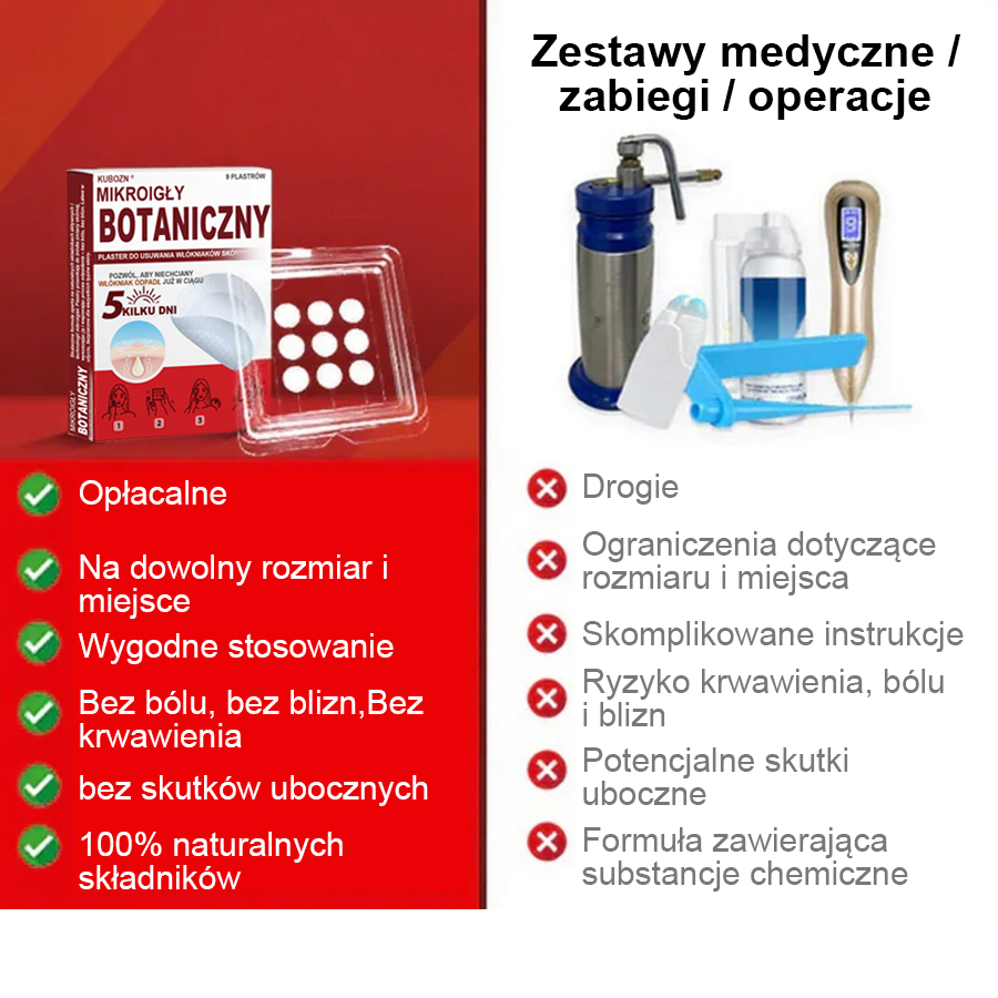 KUBOZN® – 🌿 Mikroigłowy Botaniczny Plaster 🌿 Skuteczne Usuwanie Narośli Skórnych | 💎 Naturalna Formuła