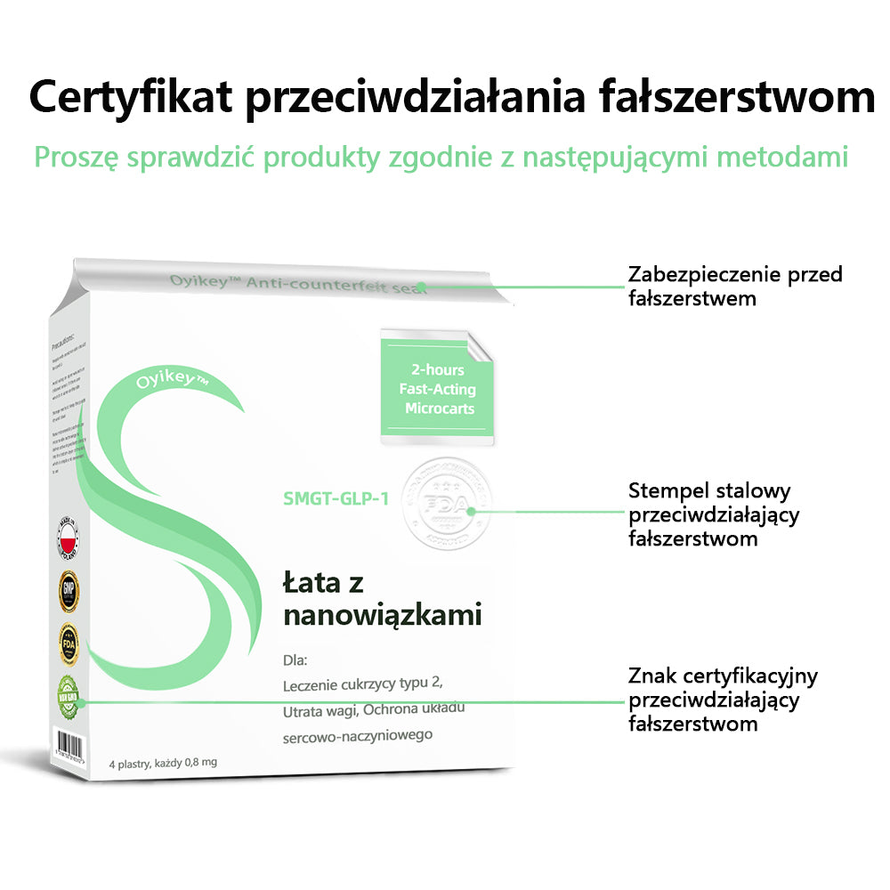 [Zobacz wyniki w ciągu 7 dni] 0yikey™ SMGT-GLP-1 Nano igłowa plastra (bezbolesny, długotrwały, leczący cukrzycę, otyłość i choroby układu krążenia)