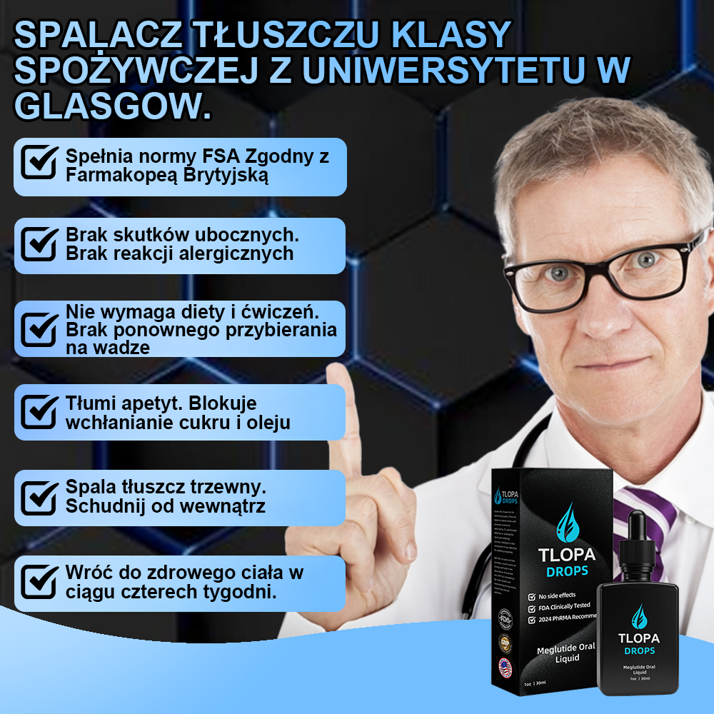 TLOPA® Meglutide Płyn Doustny💎(Suplement diety wspomagający spalanie tłuszczu - opracowany przez Uniwersytet Columbia, jeden z produktów wysoko rekomendowanych przez FTC na rok 2025)