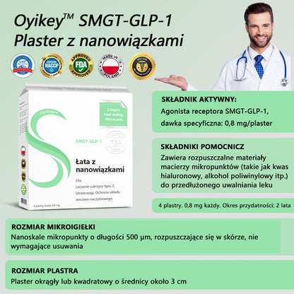 [Zobacz wyniki w ciągu 7 dni] 0yikey™ SMGT-GLP-1 Nano igłowa plastra (bezbolesny, długotrwały, leczący cukrzycę, otyłość i choroby układu krążenia)
