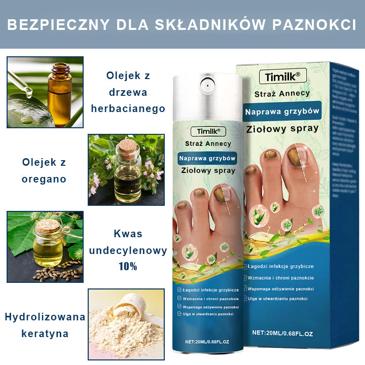 ✨ Timilk® ✨ – 🌿 Ziołowy Spray Przeciwgrzybiczy do Paznokci i Skóry 🦶